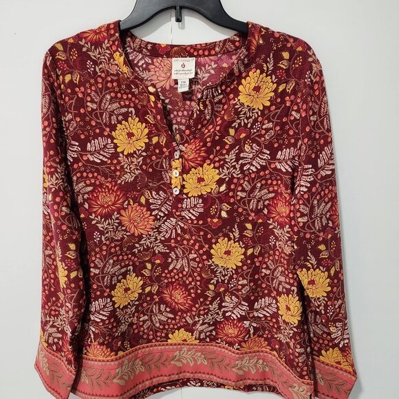 Appleseed's Tops - Appleseed's Women's Limited Edition Floral Country Weekend Border Blouse - PM